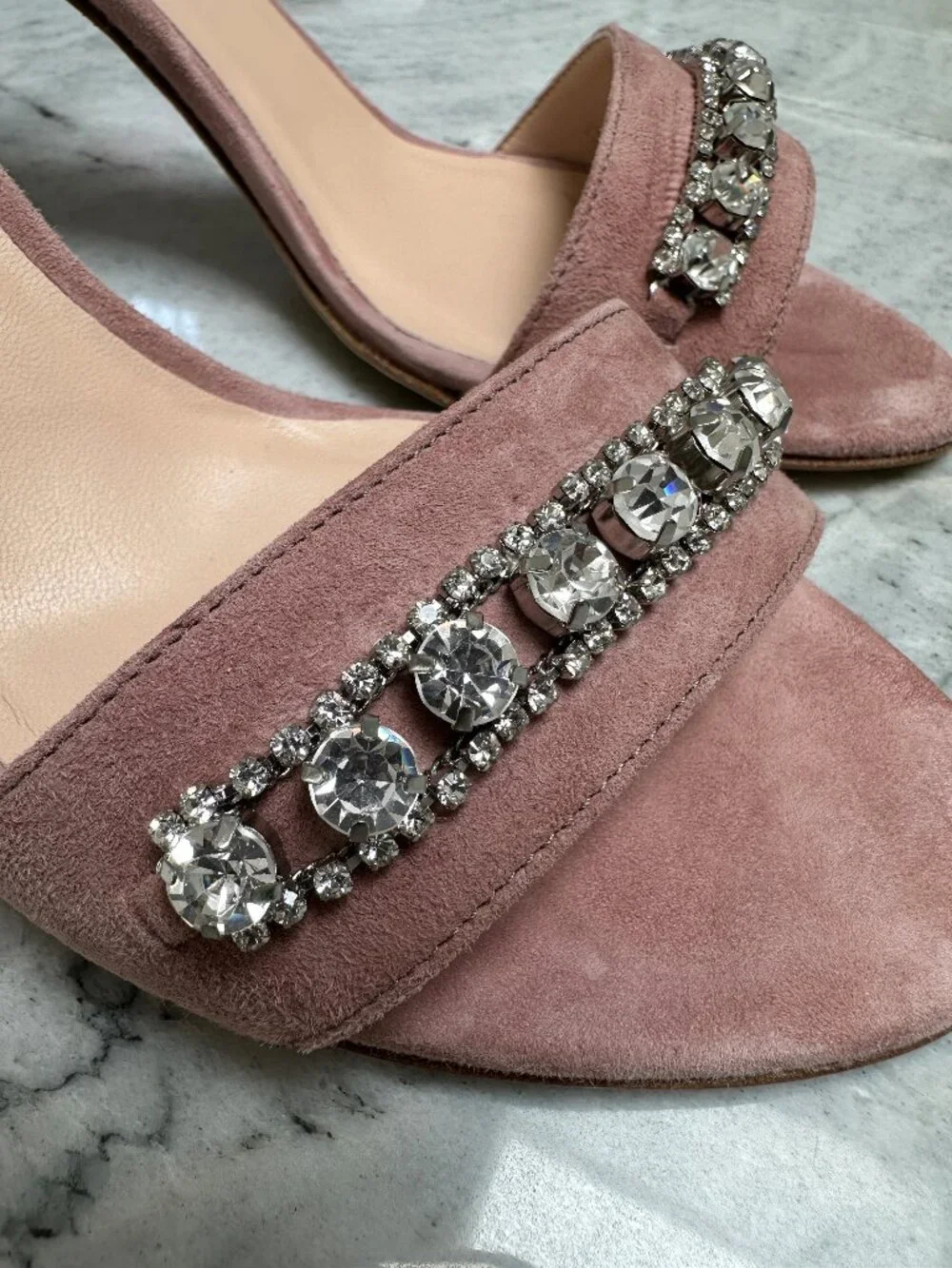 LK Bennett/ Valora Sandal/ Pink Suede w Crystals/ Size 39 (US-8.5) / Worn Once!